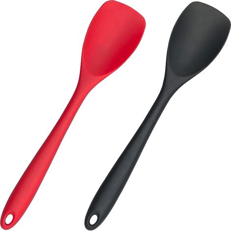 Cuchara Espátula De Silicona - Resistente Al Calor Hasta 260 °C - Para Mezclar Agitar Y Recoger - 2 Unidades (1/5)