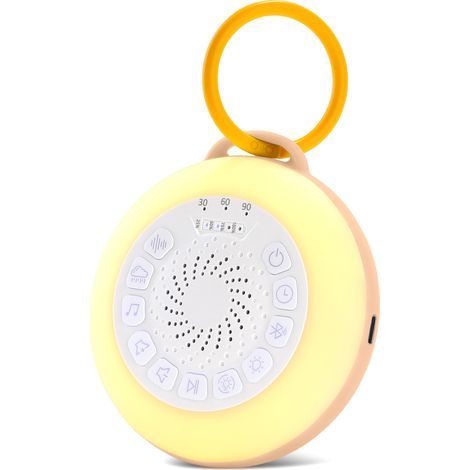 Tragbares Weißrauschgerät mit 28 Soundeffekten, über 12 Stunden Akkulaufzeit, 7-farbigem Nachtlicht, Schlaftimer, USB-Aufladung, Einschlafhilfe, geeignet für Babys (Kindersicherung) (1/5)