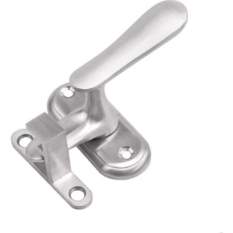 Gancho de seguridad con cierre en ángulo recto: pestillo de cerradura para puerta de 90 grados, gancho de acero inoxidable, apto para la mayoría de los tipos de puertas, color plata, 1 pieza. (1/5)