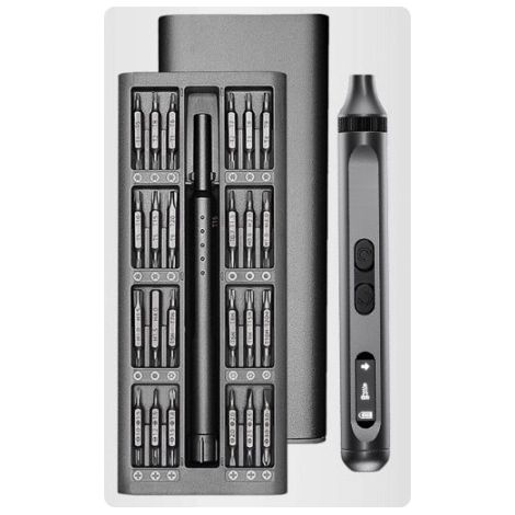 (48 pièces)Ensemble de tournevis électriques portables rechargeables multifonctionnels avec affichage de puissance et éclairage LED avant (1/5)