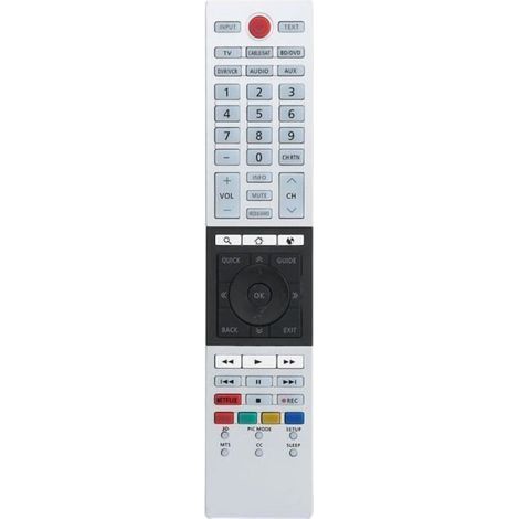 Télécommande TV - Toshiba - CT-90430 CT-90429 - Ultra HD Smart TV - Argent + Noir (1/4)