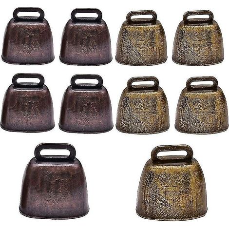 CREA Cloche de Vache 10 pièces Cloches en cuivre en métal Mini Cloche de chèvre Vintage pour Vache Cheval Mouton