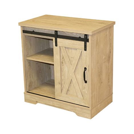M&S – Commode enfant en bois MDF 70x39.5x71.5cm – 1 porte coulissante – Finition imitation bois naturel – Charge max 50kg (1/6)