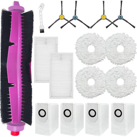 Accessori di ricambio per l'aspirapolvere robot Eureka J12 Ultra, compatibile con Midea V12: spazzole rotanti, 4 panni, 4 sacchetti per la polvere, 4 spazzole laterali e 2 filtri HEPA. (1/4)