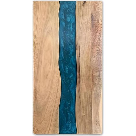 Planche à charcuterie en bois d'acacia, 46 x 23 x 1,5 cm, planche à découper réversible pour cuisine et mini bar, planche à découper réversible pour viande, fromage, pain, légumes, fruits (1/5)