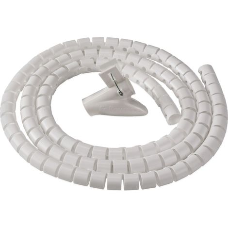 Fellowes Ordinacavi Cable Zip Tubo Raccogli Cavi, Lunghezza 2 Metri, Diametro 2 cm, Bianco (1/5)