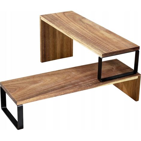 Pannello di Stoccaggio Cucina in Legno di Acacia e Metallo Wenko, 2 Livelli