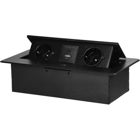 Orno Enchufe empotrado negro USB