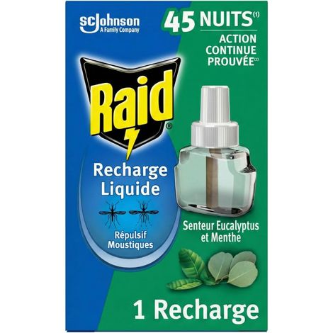 Recharge Diffuseur Electrique Liquide - Répulsif Anti-Moustiques et Moustiques Tigres 45 Nuits - Senteur Eucalyptus et Menthe - 1 Recharge (1/5)
