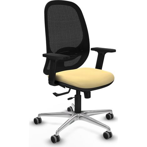 Chaise de bureau piqueras y crespo Cilanco maille noire aluminium (1/2)