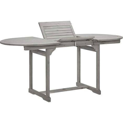 Garden Dining Table (120-170)x80x75 cm Solid Acacia Wood vidaXL