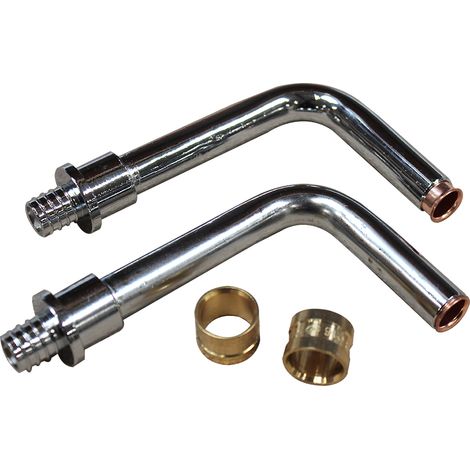 Thermador – Kit de raccordement radiateur per à glissement Ø16 – 2 tubes coudés DN15 en inox – Installation rapide pour étanchéité optimale (1/2)