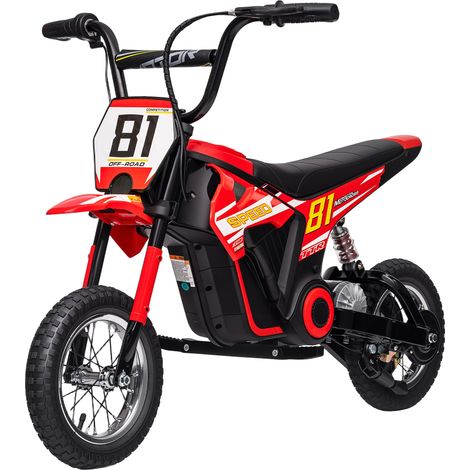 Moto elettrica per bambini motocross 119 x 64 x 76,5 cm velocità 6-16 km/h sospensione posteriore esterno moderno in PP rosso 210000615
