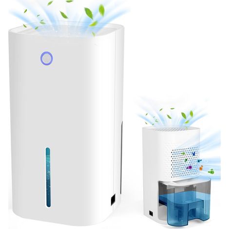 FITLAB-Déshumidificateur électrique compact pour pièces jusqu'à 20 m² – Technologie à condensation – Arrêt automatique – Protection contre humidité et moisissure (1/5)