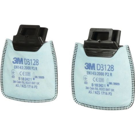 Filtro antiparticolato rotondo D3128 EN143: 2000 / A1: 2006 P2R per Ser.Secure Click 3M