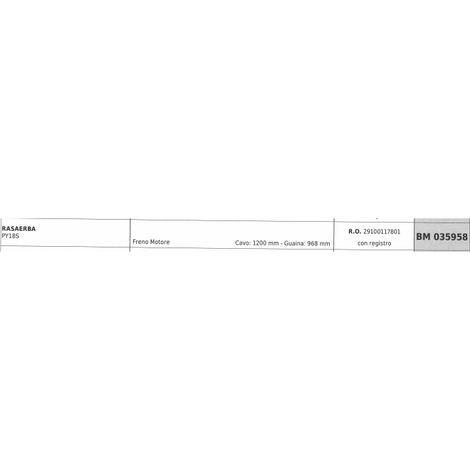 Cavo freno motore con registro PROGREEN rasaerba PY18S cavo 1200mm guaina 968mm