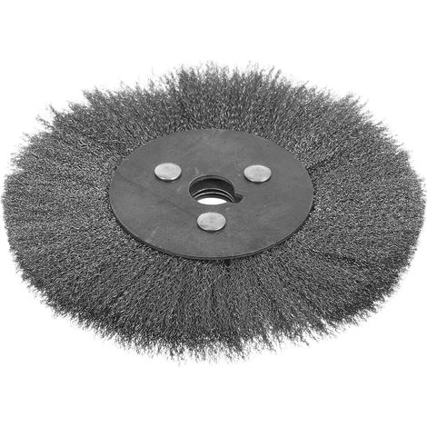 Brosse Métallique à Nœud Torsadé, Brosse Métallique de Meulage en Acier Inoxydable, Roue Plate Argenté Ø 150mm, Alésage 16mm, pour Meuleuse, Polissage et Ponçage du Bois (1/5)