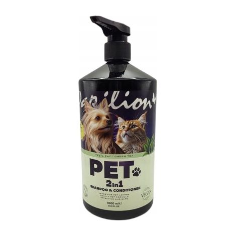 Papilion – Shampoo mit Spülung für Tiere, Grüner Tee, 1000 ml (1/2)