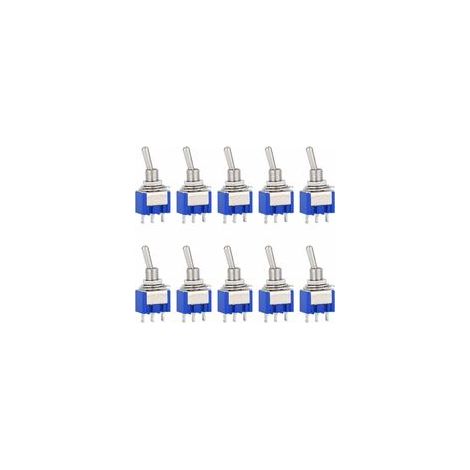 10 interruptores basculantes mini de 3 pines, CA 125 V, 6 A, encendido y apagado, 2 posiciones, para Arduino, coche, camión, barco o vehículo. (1/5)