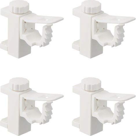 4 pièces support de pince porte-rideaux sans perçage, tringle à rideaux réglable pour armoires et placards (1/5)