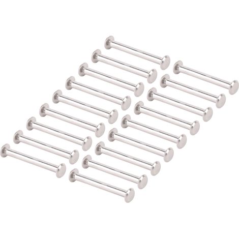 100 Paar M2 Edelstahl-Nieten, Schrauben, Flachkopf-Rundkopfmuttern mit Innensechskant, Ersatzteile für Zaunpfosten, 3 x 25 x 6 mm / 0,12 x 0,98 x 0,24 Zoll (1/5)