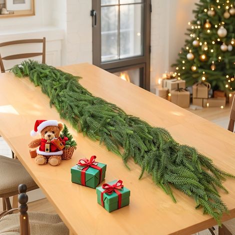 Guirlande De Noël - Guirlande Artificielle En Plastique - Pour Table Cheminée Mur Décoration Intérieure - 180 cm - 1 Pièce (1/5)
