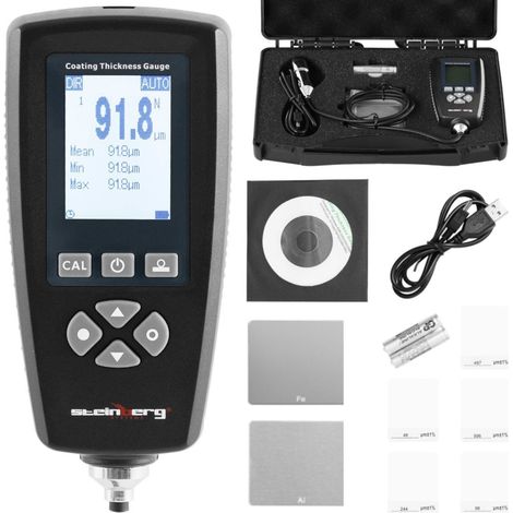 Medidor de espesor de pintura para automóviles, rango de 0 a 2000 µm, USB (1/5)