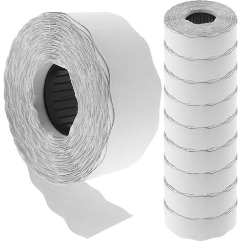 PrimeMatik - Rouleaux bobine 1000 autocollants blanc 26x16 mm 10 unités (1/6)
