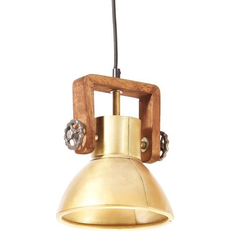 vidaXL Lámpara colgante industrial redonda 25 W latón 19 cm E27 (1/2)