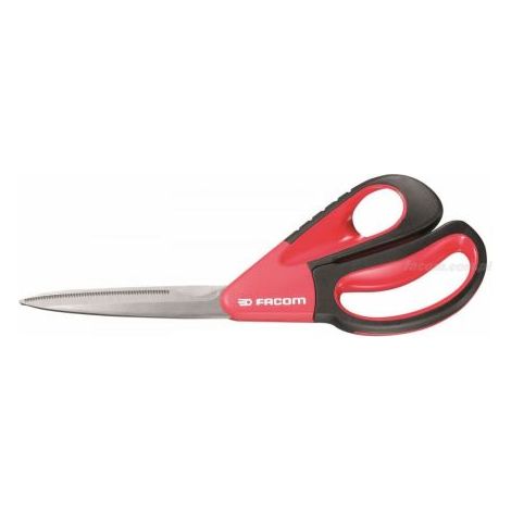 Facom – Ciseaux multi-usages 107 mm – Lames en acier inoxydable – Poignée ergonomique pour droitier – Coupe cartons, aluminium, cuir