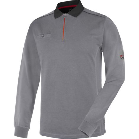 Polo de travail à manches longues Stretch X Würth MODYF gris M