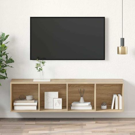 vidaXL Mueble TV pared contrachapada color roble Sonoma 37x37x142,5 cm (1/5)