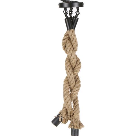 Suspension Tomshine 0,5 m AC 220-240 V, triple douille E27, 3 têtes, corde de chanvre, style industriel vintage et champêtre, idéale pour restaurant, café, bar ou maison. Décoration originale et perso (1/2)