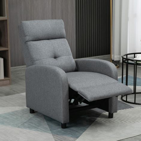 Sillón relax reclinable con reposapiés, tejido gris, muelles ensacados, hasta 150 kg, OKWISH (1/5)