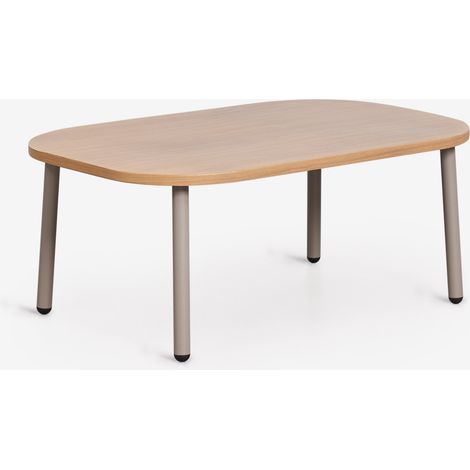 SKLUM Ovaler Gartentisch 90x60 cm aus Zunika-Stahl Moka Braun                                  