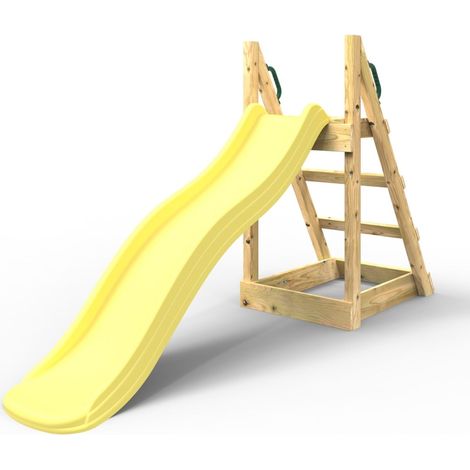 Rebo Garden Wave Free Standing Water Slide with Wooden Platform - 6ft Slide Yellow (1/4)