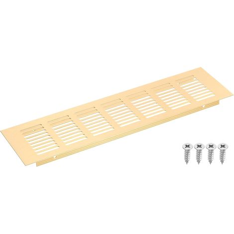 Grille de Ventilation, 1Pc 300 X 80mm - Grille de Retour D'Air en Maille D'Alliage D'Aluminium, Grille de Ventilation à Persiennes Rectangulaire pour Armoire à Chaussures (Doré) (1/5)