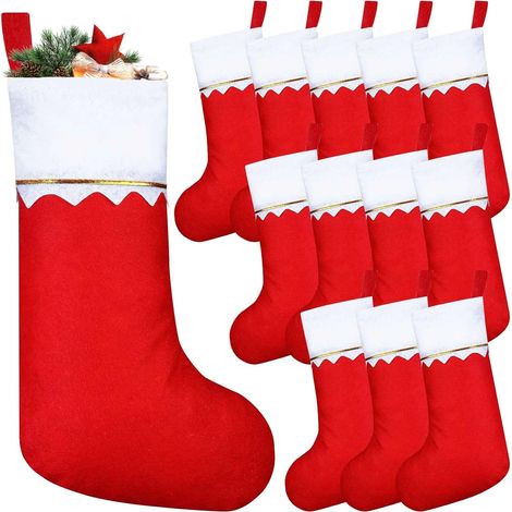 12 Pièces Chaussette de Noel a Suspendre,Chaussettes Noel,Chaussette Noel a Suspendre pour Décoration de Sapin de Noël 36x23 x16cm (1/5)