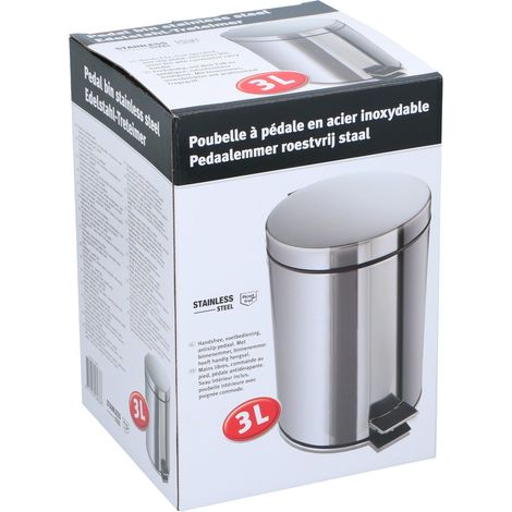 No Brand Poubelle Argent H26xl22.5xL17cm (1/4)