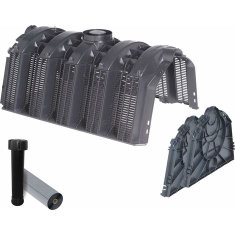 GARANTIA Kit Tunnel d'infiltration 3000 L Livré avec 10 tunnels, 2 parois, 1 évent DN 110 et géotexile