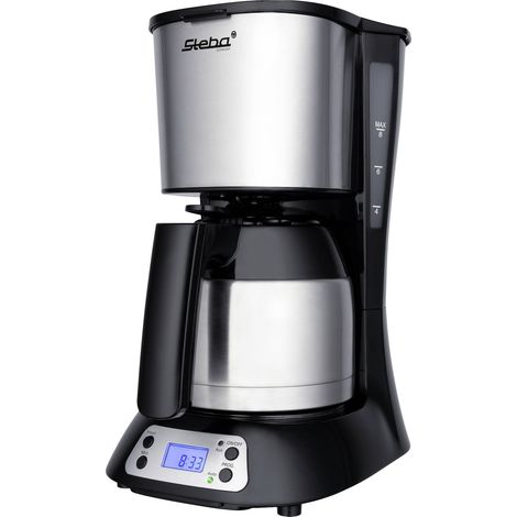 Steba KM F3 THERMO Cafetière noir,acier inoxydable Nombre de tasse=8 écran, verseuse thermofuge, avec fonction café filtre, minuteur V154113 (1/5)