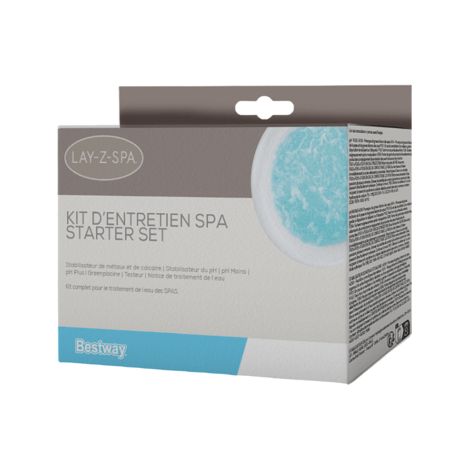 Kit Wasserbehandlung BESTWAY - 59052 - 50ml Stabilisator, 40gr pH-Stabilisator, 30gr pH-, 20gr pH+, 3x25gr Grünpool, Tester