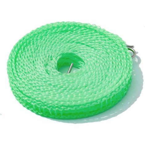 Ligne à linge portable en nylon - Design résistant au vent pour usage extérieur/voyage - Construction durable - Facile à installer partout 5m Vert (1/5)