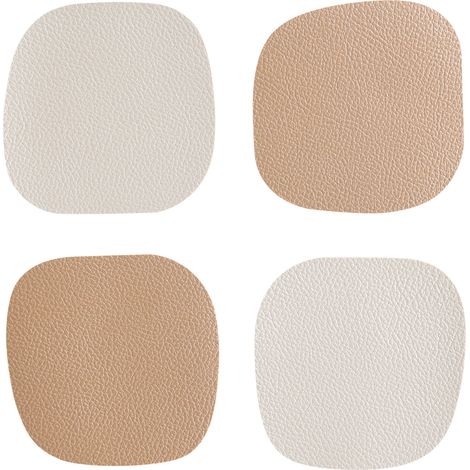 Vinanivao Untersetzer 10 x 10 cm creme/gold 4er-Set Platzdecken