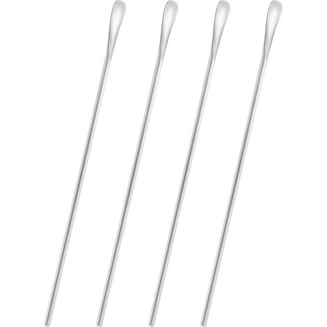 Cuillère À Café Longue - Acier Inoxydable 304 - 25,8 cm - Pour Boissons Chaudes Et Froides - Cuillère À Mélanger Et À Épices - 4 Pièces (1/5)
