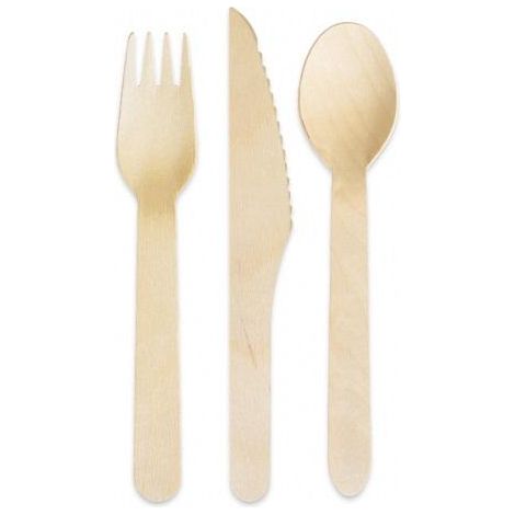 Juego de cubiertos de madera Eco Collection, 6 piezas.