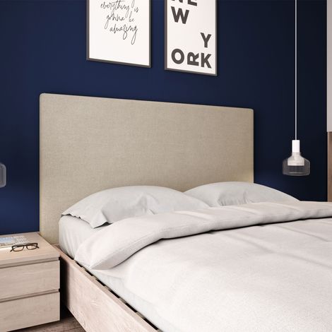 Tête de lit pour lit 160 cm en tissu beige - PERTH