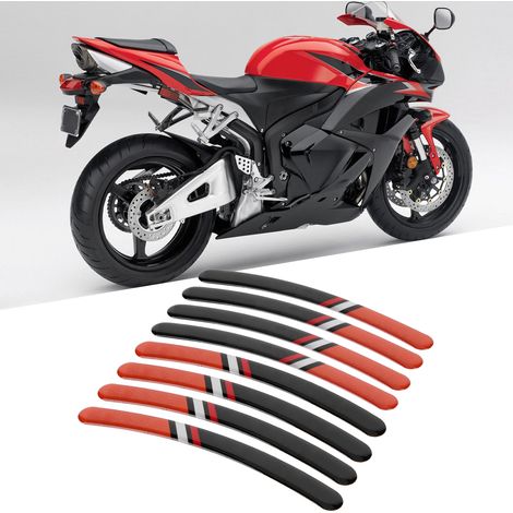 Autocollants réfléchissants 3D en époxy pour jantes de moto, adaptés aux voitures de course Honda, Suzuki et Kawasaki. (1/5)