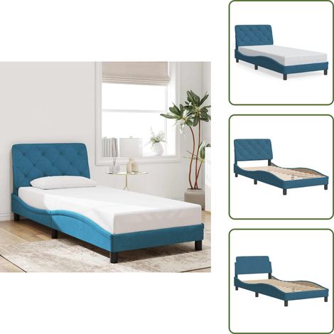 Cuscino testiera - vidaXL Giroletto senza Materasso Blu 80x200 cm in Velluto - Velluto