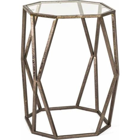 Table d'Appoint Design en Verre "Nila" 50cm Bronze (1/2)